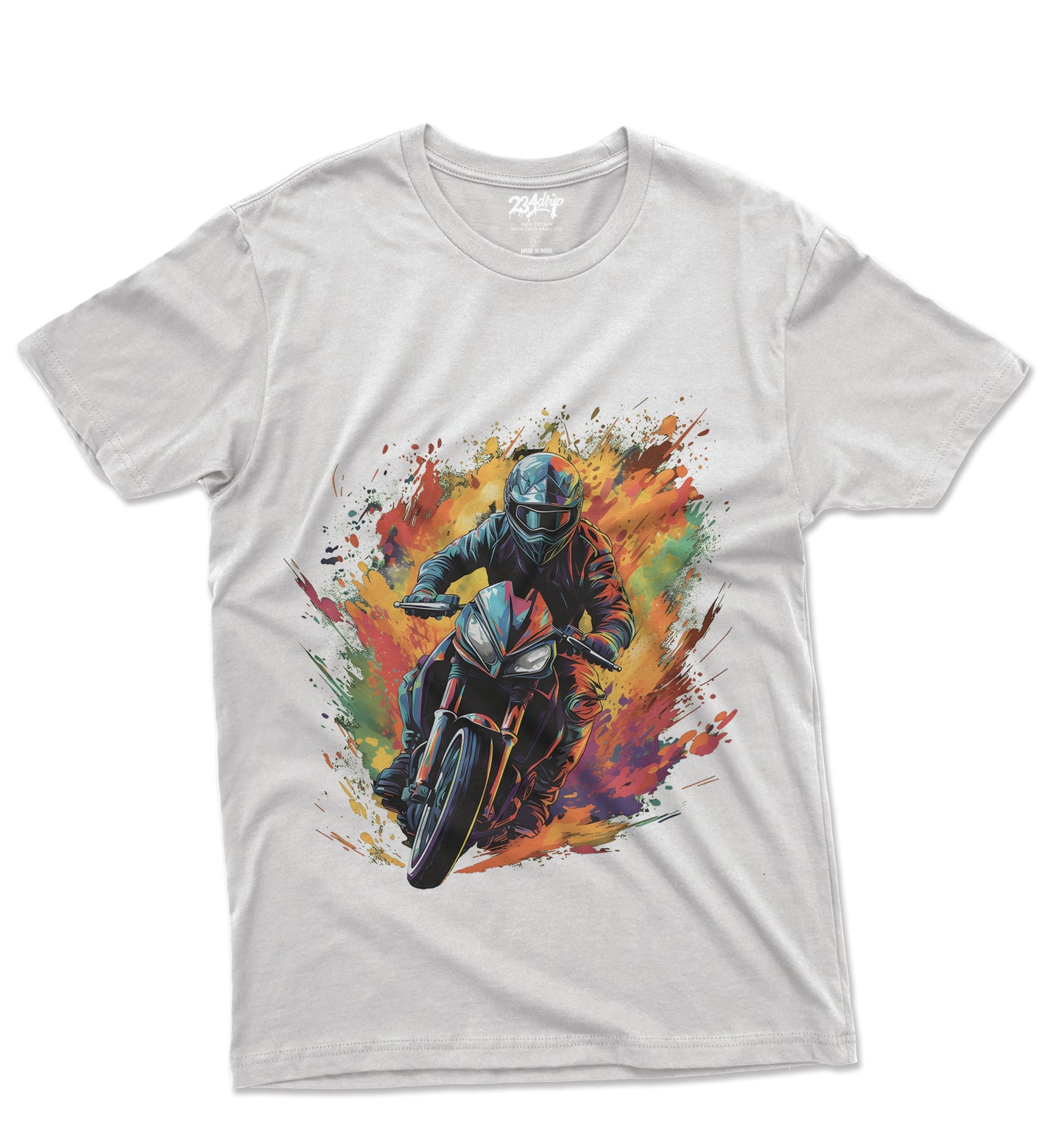 Night Rider - Colorful Motorcycle Art T-Shirt