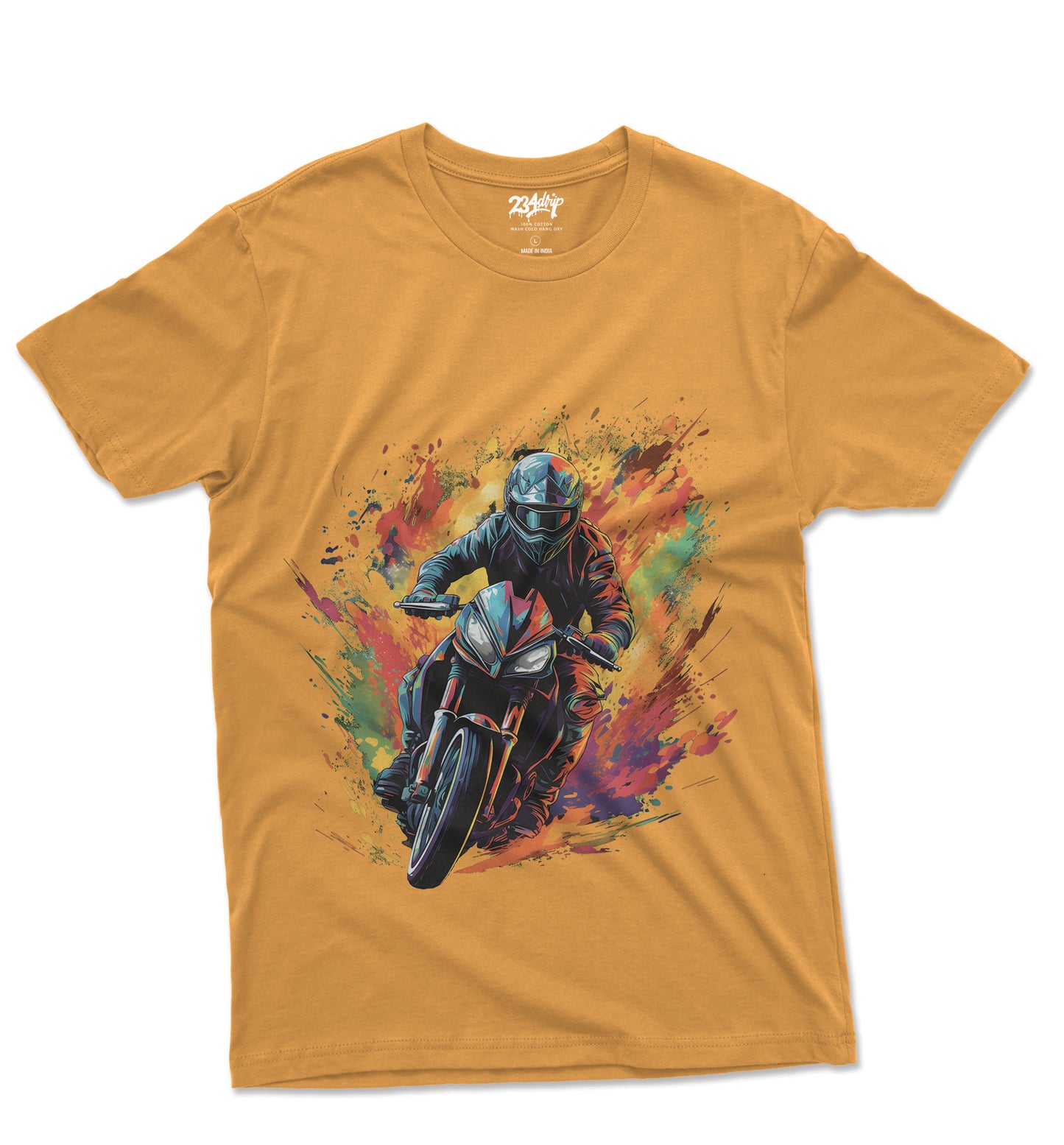 Night Rider - Colorful Motorcycle Art T-Shirt